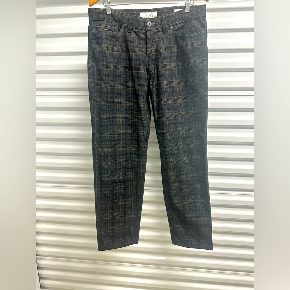 5-Pocket Pants in Dark Blue Plaid